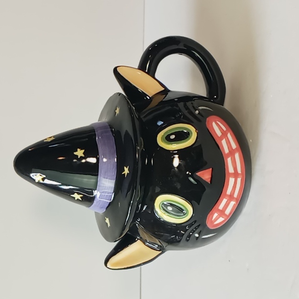 Black Cat Ceramic Candy Container